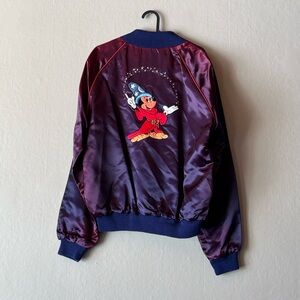 Vintage Disney Fantasia Embroidered Satin Bomber Jacket